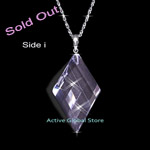 Sold Out Cut Facet Natural Clear Rock Crystal Quartz in Diamond Shape Pendant & 18"L 925 Sterling Silver (RH) Necklace